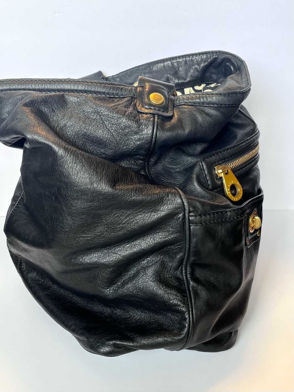 MARC BY MARC JACOBS Totally Turnlock Faridah Black Leather Hobo Bag - Picture 7 of 16